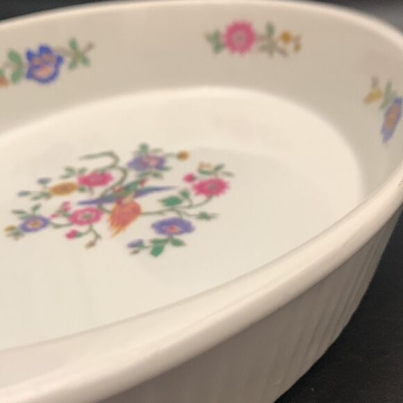 Cordon Bleu France BIA Oval Floral Ceramic Baking Serving Dish Pink Purple White - Picture 5 of 9